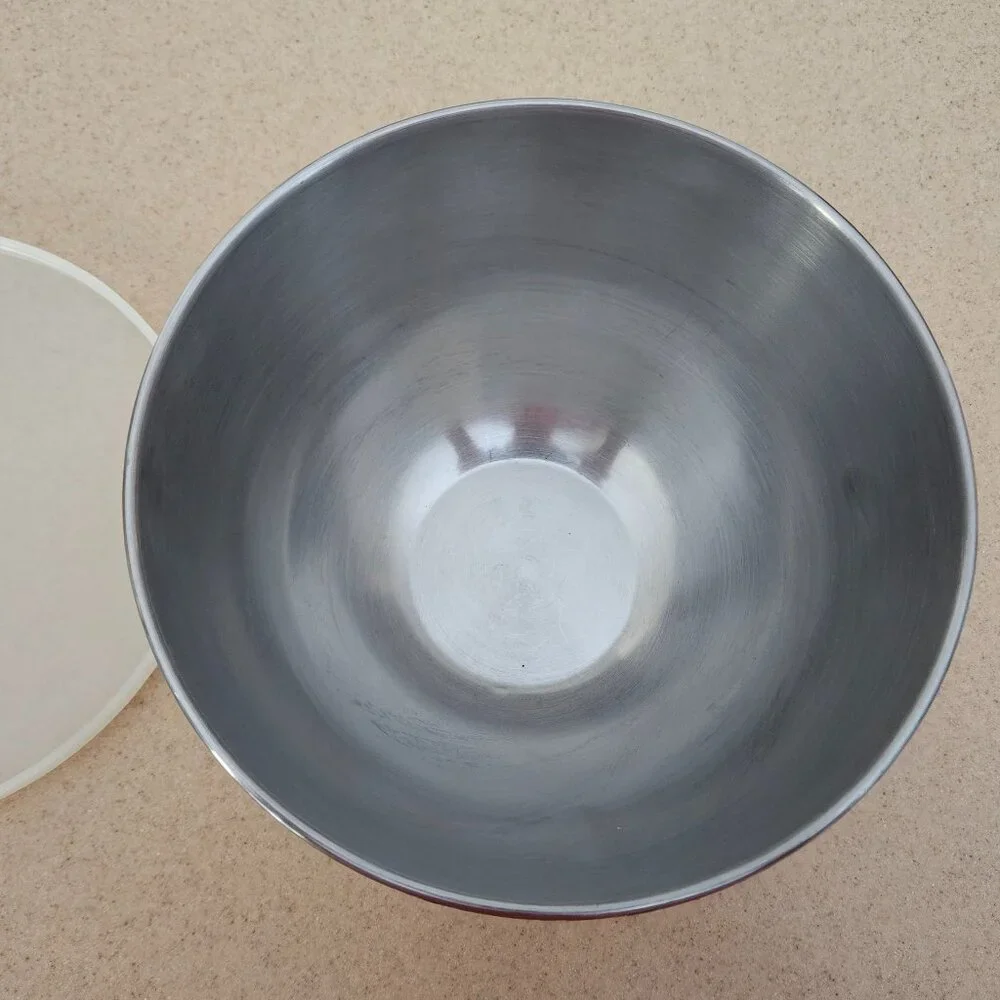 RARE VINTAGE REVERE WARE STAINLESS STEEL O RING MIXING STORAGE BOWL & LID